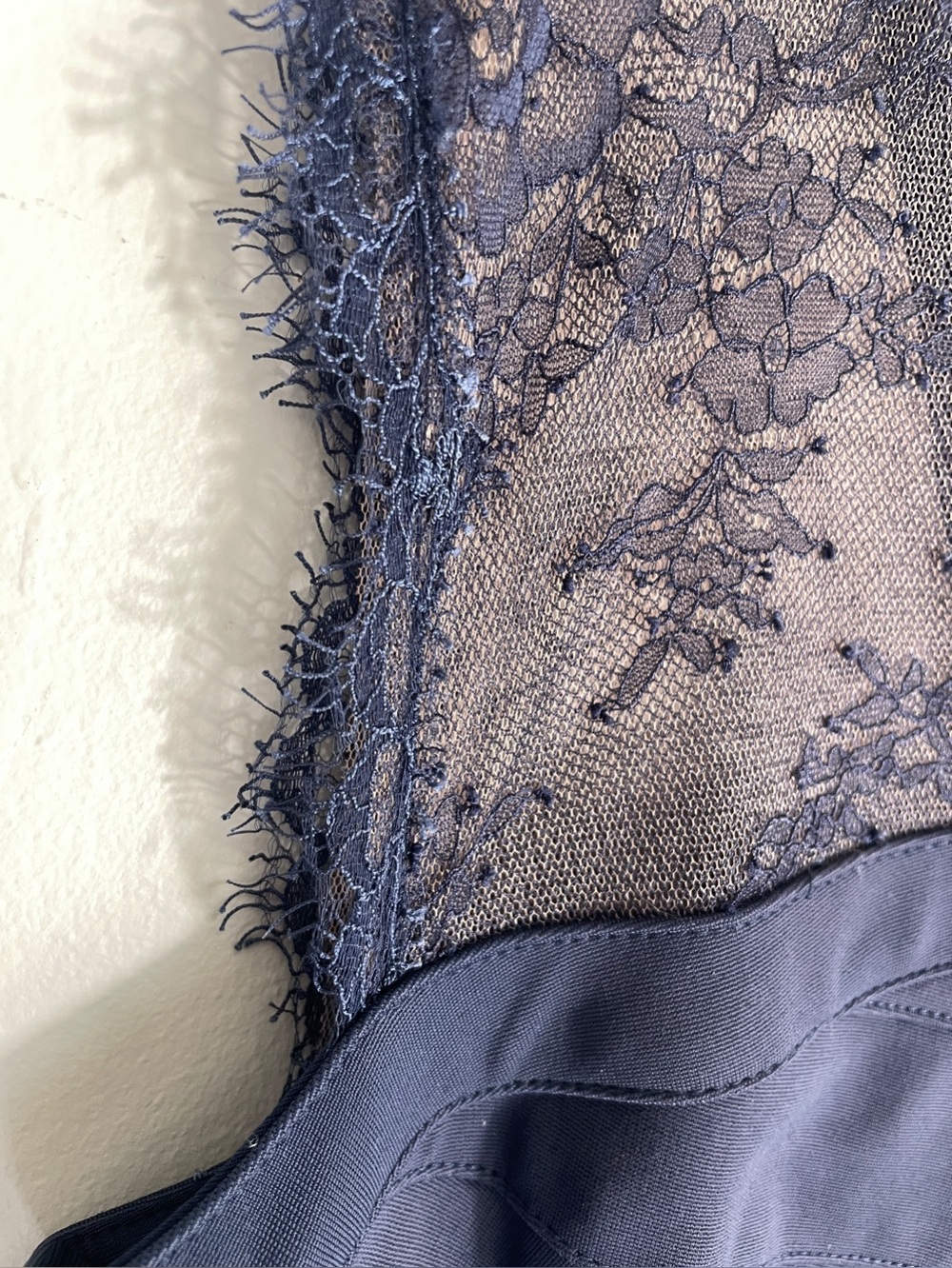 BCBG Max Azria Navy Lace Bandage Bodycon Cocktail Dress - Picture 7 of 12